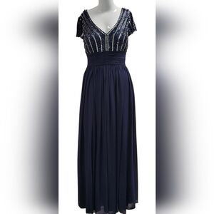 Elegant Navy Blue Maxi Dress